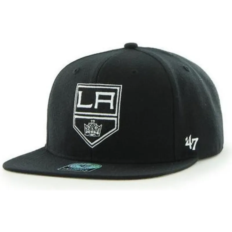 47-brand-flat-brim-los-angeles-kings-nhl-captain-black-snapback-cap