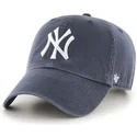 47-brand-curved-brim-new-york-yankees-mlb-clean-up-denim-cap-grau