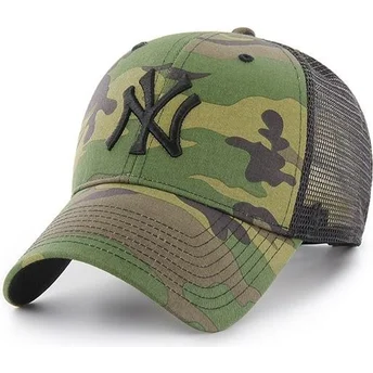 Gorra trucker camuflaje con logo negro de New York Yankees MLB Branson MVP de 47 Brand