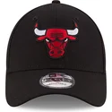 schwarze-verstellbare-gebogene-kappe-9forty-the-league-der-chicago-bulls-nba-von-new-era