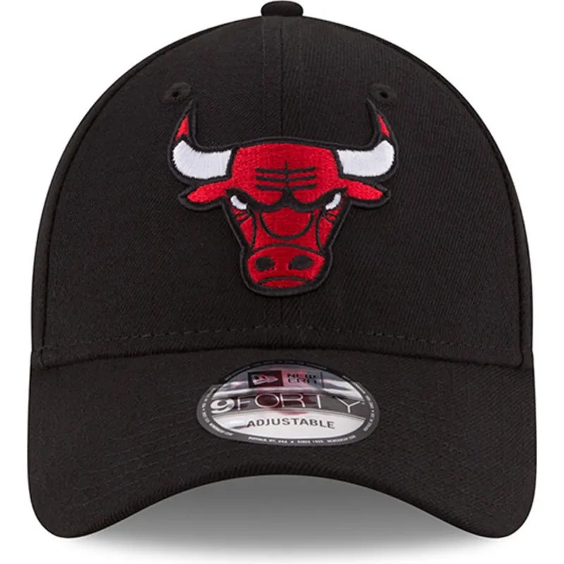 schwarze-verstellbare-gebogene-kappe-9forty-the-league-der-chicago-bulls-nba-von-new-era