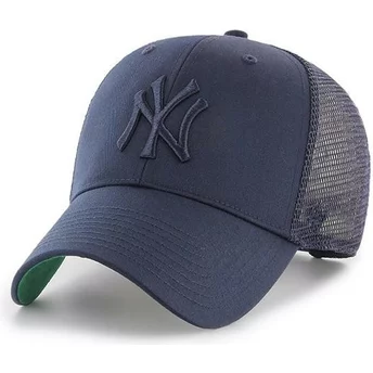47 Brand Navy Blue Logo New York Yankees MLB MVP Branson Navy Blue Trucker Hat