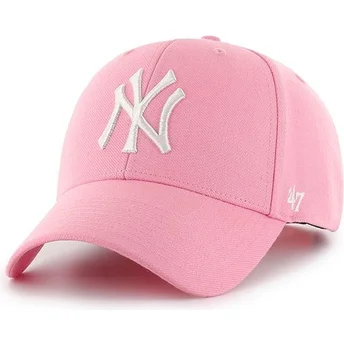 Ροζ καμπυλωτό snapback καπέλο New York Yankees MLB MVP από την 47 Brand