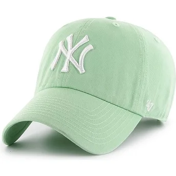 Καπέλο με καμπύλη πράσινο ανοιχτό των New York Yankees MLB Clean Up της 47 Brand