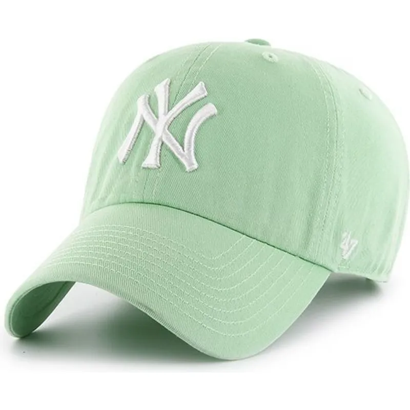 ljusgron-kurvad-keps-new-york-yankees-mlb-clean-up-fran-47-brand