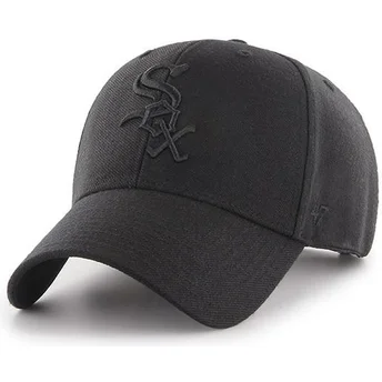 Καπέλο καμπύλης μαύρο snapback με μαύρο λογότυπο των Chicago White Sox MLB MVP από 47 Brand
