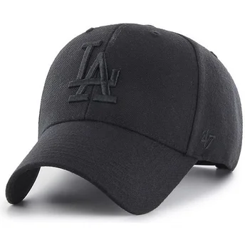 Καπέλο μαύρο καμπύλο snapback με μαύρο λογότυπο Los Angeles Dodgers MLB MVP από 47 Brand