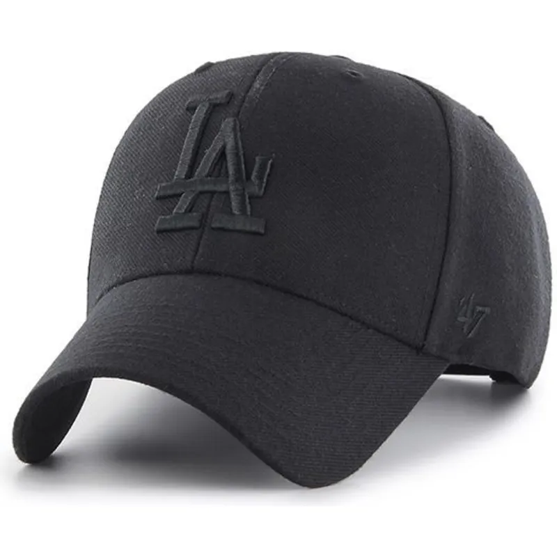 schwarze-gebogene-snapback-kappe-mit-schwarzem-logo-der-los-angeles-dodgers-mlb-mvp-von-47-brand