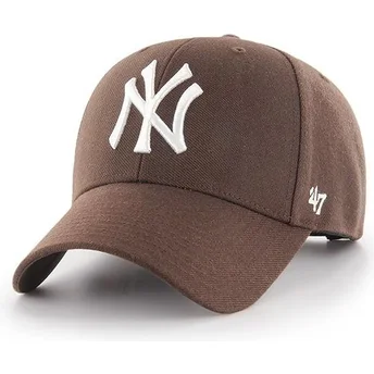 Καφέ καμπυλωτό καπέλο snapback New York Yankees MLB MVP από τη 47 Brand