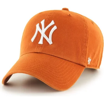 47 Brand Curved Brim New York Yankees MLB Clean Up Cap orange