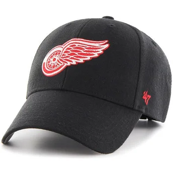 gorra-curva-negra-con-logo-rojo-de-detroit-red-wings-nhl-mvp-de-47-brand