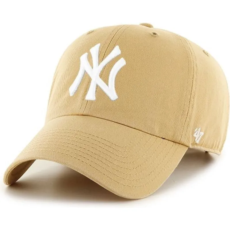 hellbraune-gebogene-kappe-von-new-york-yankees-mlb-clean-up-von-47-brand