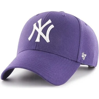 47 Brand Curved Brim New York Yankees MLB MVP Snapback Cap violett