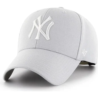 Γκρι ασημί καμπυλωτό καπέλο snapback New York Yankees MLB MVP από την 47 Brand