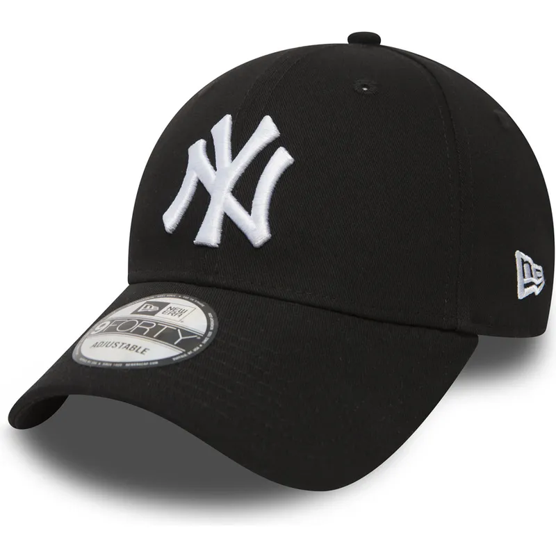 schwarze-verstellbare-9forty-essential-kappe-mit-gebogenem-schirm-der-new-york-yankees-mlb-von-new-era