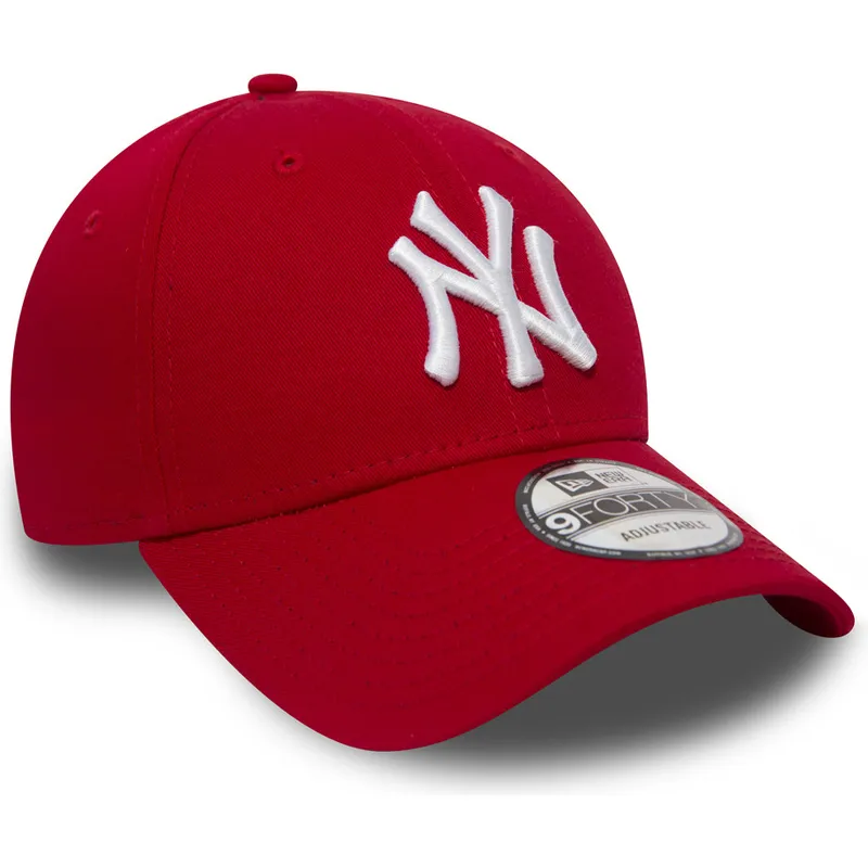 new-era-new-york-yankees-mlb-9forty-essential-verstellbare-rote-curved-cap