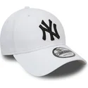 new-era-curved-brim-9forty-essential-new-york-yankees-mlb-adjustable-cap-weiss