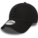 new-era-curved-brim-black-logo-39thirty-essential-los-angeles-dodgers-mlb-black-fitted-cap