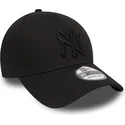 schwarze-gebogene-kappe-mit-schwarzem-logo-39thirty-classic-der-new-york-yankees-mlb-von-new-era