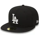 new-era-flat-brim-59fifty-essential-los-angeles-dodgers-mlb-fitted-cap-schwarz