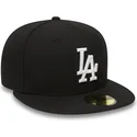 new-era-flat-brim-59fifty-essential-los-angeles-dodgers-mlb-fitted-cap-schwarz