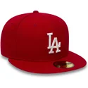 czerwona-dopasowana-czapka-z-daszkiem-59fifty-essential-los-angeles-dodgers-mlb-od-new-era
