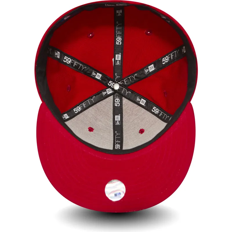 czerwona-dopasowana-czapka-z-plaskim-daszkiem-59fifty-essential-los-angeles-dodgers-mlb-new-era