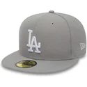 new-era-flat-brim-59fifty-essential-los-angeles-dodgers-mlb-fitted-cap-grau