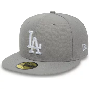 New Era Flat Brim 59FIFTY Essential Los Angeles Dodgers MLB Grey Fitted Cap