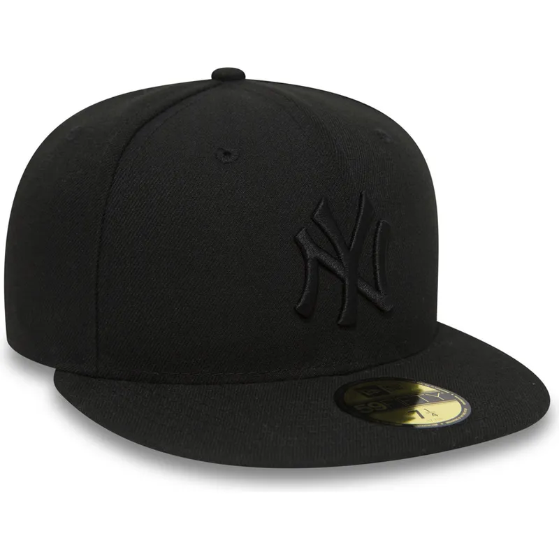 schwarze-anpassbare-59fifty-black-on-black-flat-cap-der-new-york-yankees-mlb-von-new-era