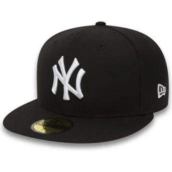 Schwarze, flache, anpassbare 59FIFTY Essential Kappe der...