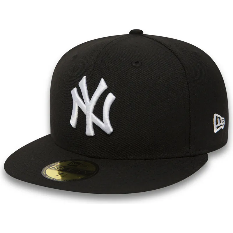 New Era 59FIFTY ブラックキャップ 7 1/8 New Era Flat Brim 59FIFTY Essential New York Yankees MLB Black