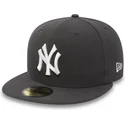 new-era-flat-brim-59fifty-essential-new-york-yankees-mlb-stone-fitted-cap-grau