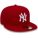 new-era-flat-brim-59fifty-essential-new-york-yankees-mlb-fitted-cap-rot