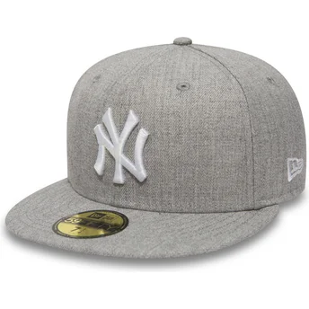 New Era Flat Brim 59FIFTY Essential New York Yankees MLB Fitted Cap grau