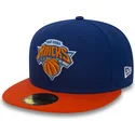 new-era-flat-brim-59fifty-essential-new-york-knicks-nba-fitted-cap-blau