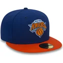 new-era-flat-brim-59fifty-essential-new-york-knicks-nba-fitted-cap-blau