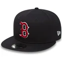 new-era-flat-brim-9fifty-essential-boston-red-sox-mlb-snapback-cap-marineblau