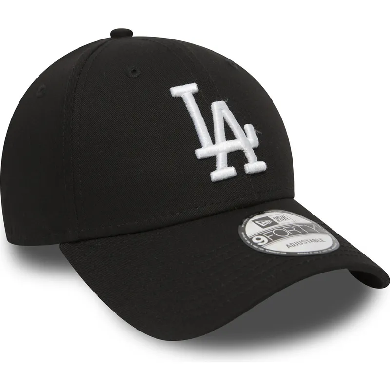 svart-justerbar-kurvad-keps-9forty-essential-fran-los-angeles-dodgers-mlb-av-new-era