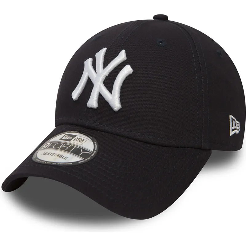 marineblaue-verstellbare-curved-cap-9forty-essential-der-new-york-yankees-mlb-von-new-era