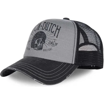 Czapka z daszkiem szara i czarna regulowana CREW1 od Von Dutch