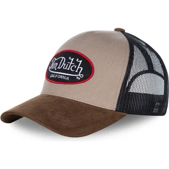 Casquette trucker beige SUEDE Von Dutch