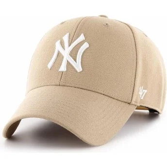 Beige gebogene Snapback-Kappe New York Yankees MLB MVP von 47 Brand