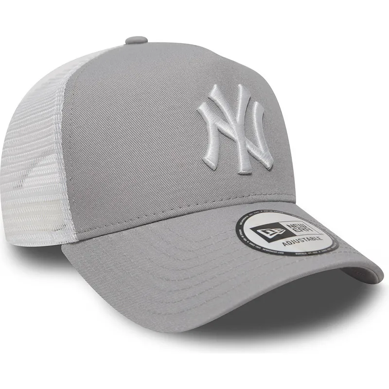 trucker-cap-grau-clean-a-frame-2-von-new-york-yankees-mlb-von-new-era