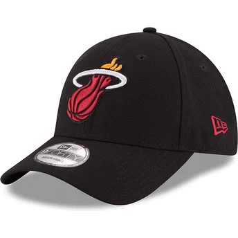 Schwarze verstellbare Curved Cap 9FORTY The League der Miami Heat NBA von New Era