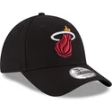 new-era-curved-brim-9forty-the-league-miami-heat-nba-adjustable-cap-schwarz