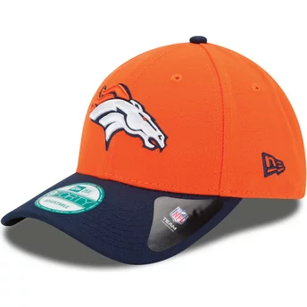 New Era Curved Brim 9FORTY The League Denver Broncos NFL Orange and Navy Blue Adjustable Cap