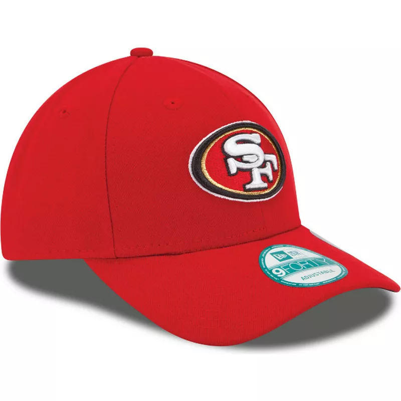 New Era Curved Brim 9FORTY The League San Francisco 49ers NFL Red  Adjustable Cap