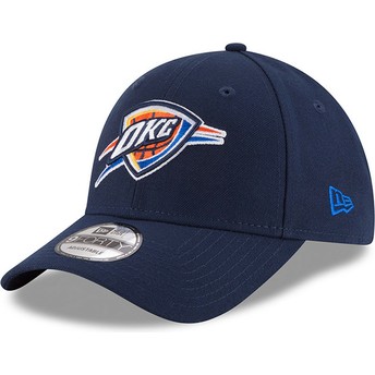 New Era Curved Brim 9FORTY The League Oklahoma City Thunder NBA Navy Blue Adjustable Cap