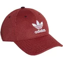 adidas-white-logo-curved-brim-trefoil-primeknit-red-and-black-adjustable-cap